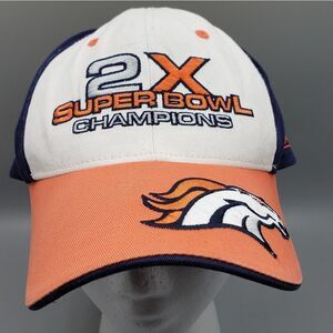 Denver Broncos 2 Time 2x Superbowl Champs Mens hat cap rbk Adjustable XXX11 32